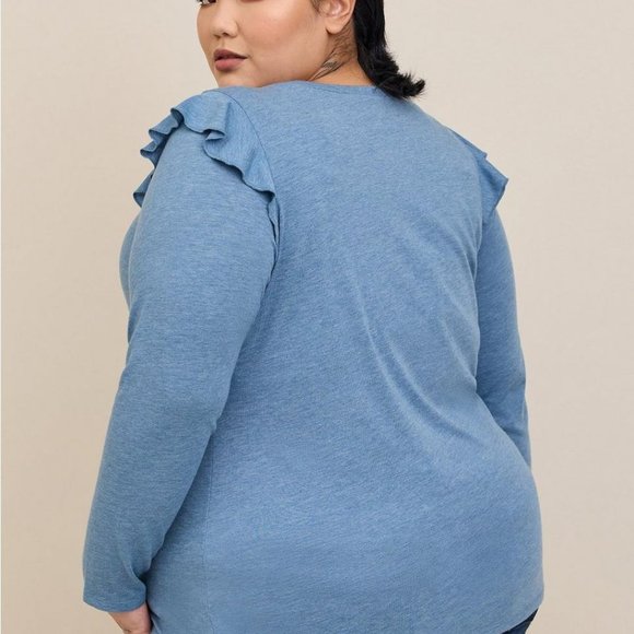 Torrid Ruffle Sleeve Top - Picture 2 of 6